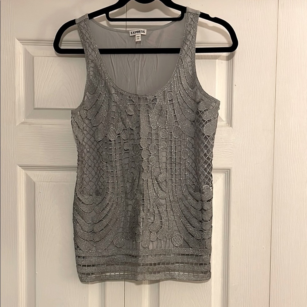 Express Sleeveless Embroidered Top